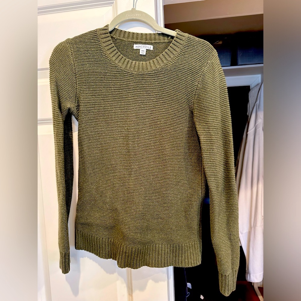 Green sweater crew mercantile size xxs sweater